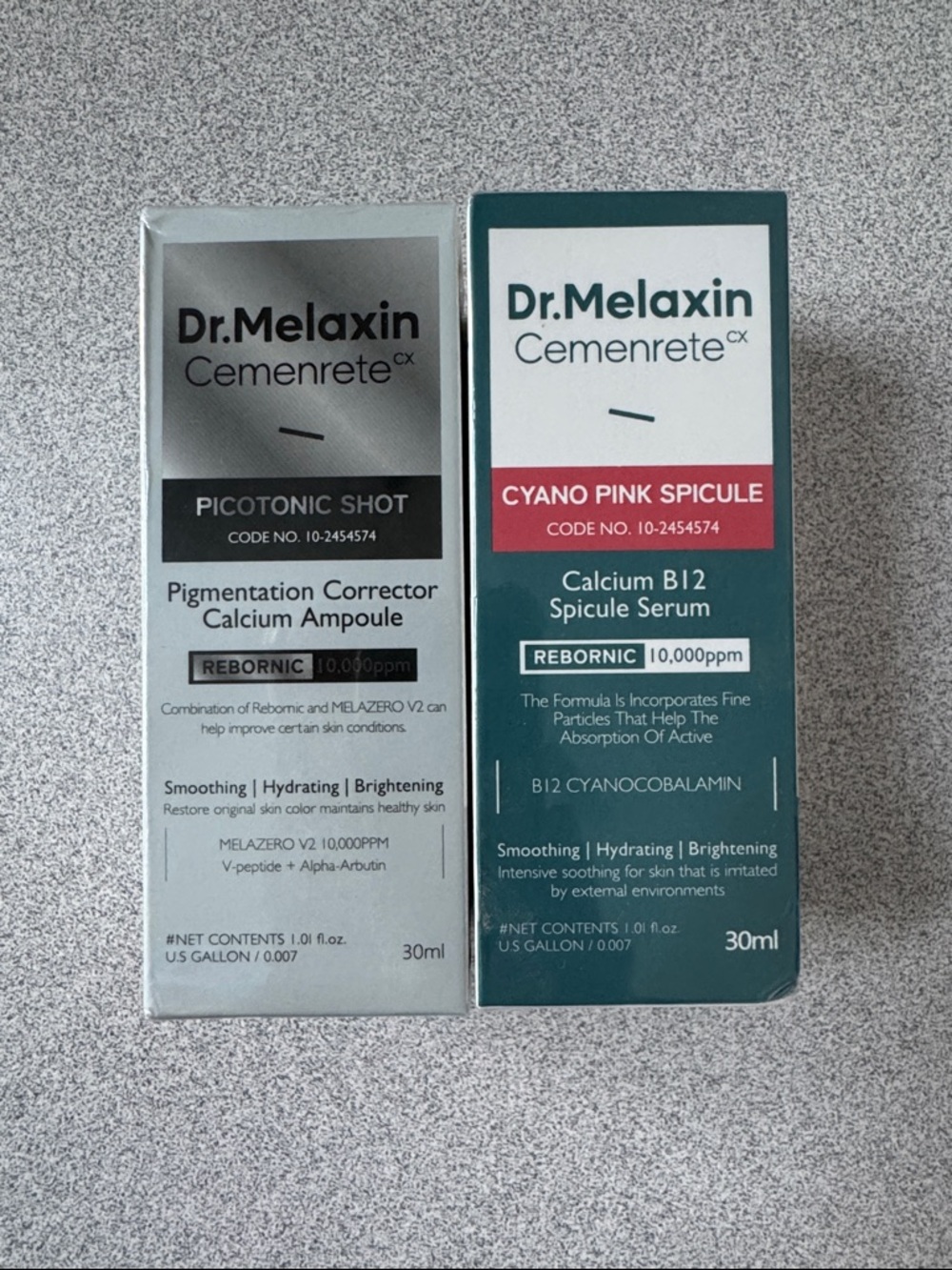 Dr.Melaxin Cemenrete Cyano Pink Spicule and Picotonic Shot, New Sealed